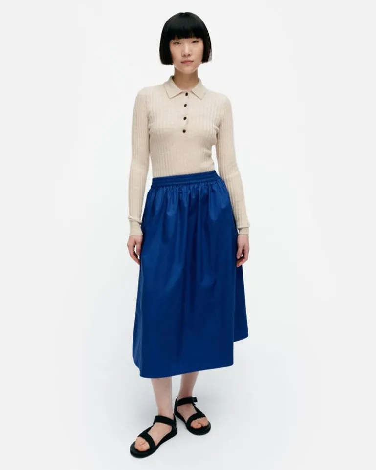 Garrel Solid Cotton Poplin Skirt