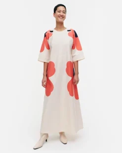 Kaiku Heijastus Unikko Cotton Linen Dress