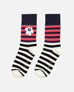 Kioski Kasvaa Tasaraita Unikko Socks
