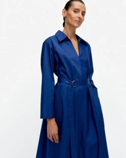 Perenna Solid Cotton Poplin Dress