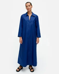 Perenna Solid Cotton Poplin Dress